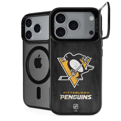 NHL Pittsburgh Penguins Distressed iPhone 17 Pro Max Kickstand Case