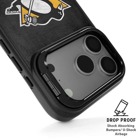 NHL Pittsburgh Penguins Distressed iPhone 17 Pro Max Kickstand Case