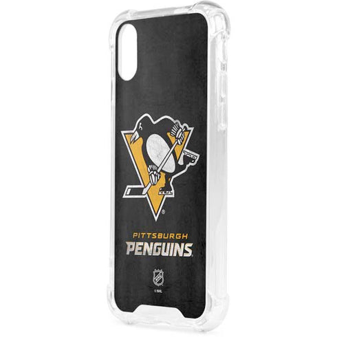NHL Pittsburgh Penguins Distressed iPhone XS Clear Case