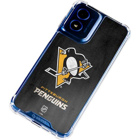 NHL Pittsburgh Penguins Distressed Moto G 5G (2024) Clear Case