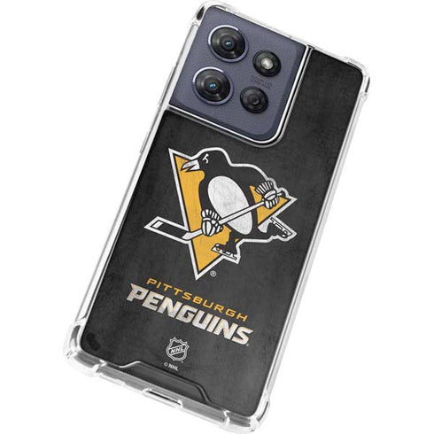 NHL Pittsburgh Penguins Distressed Moto G Power 5G (2025) Clear Case