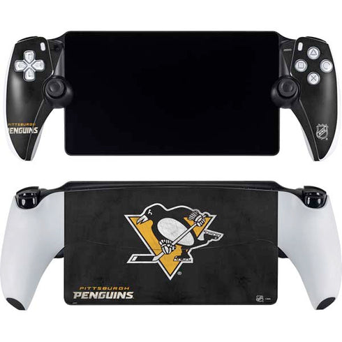 NHL Pittsburgh Penguins Distressed PlayStation Portal Remote Player Skin
