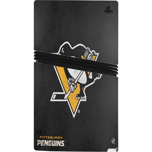 NHL Pittsburgh Penguins Distressed PS5 Pro Console Skin