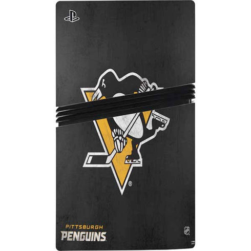 NHL Pittsburgh Penguins Distressed PS5 Pro Disk Bundle Skin