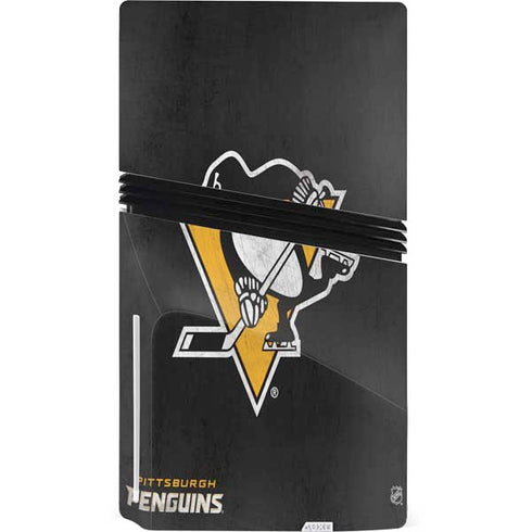 NHL Pittsburgh Penguins Distressed PS5 Pro Disk Console Skin