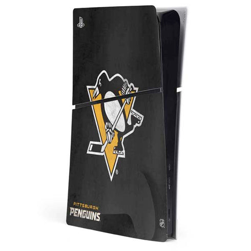 NHL Pittsburgh Penguins Distressed PS5 Slim Digital Edition Console Skin