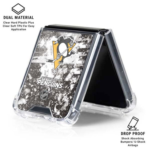 NHL Pittsburgh Penguins Frozen Galaxy Z Flip6 Clear Case