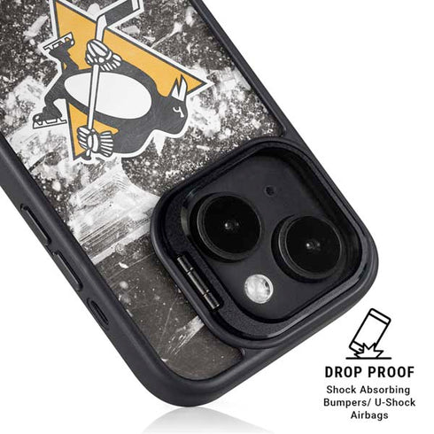 NHL Pittsburgh Penguins Frozen iPhone 15 Plus Kickstand Case