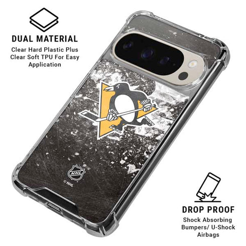 NHL Pittsburgh Penguins Frozen Pixel 9 Pro XL Clear Case