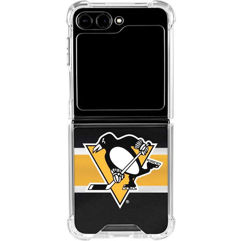 NHL Pittsburgh Penguins Jersey Galaxy Z Flip6 Clear Case