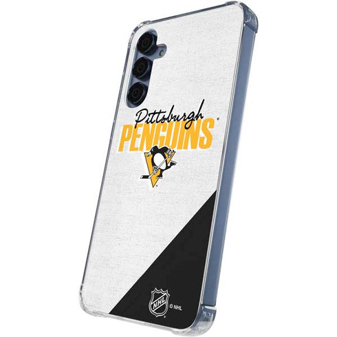 NHL Pittsburgh Penguins Script Galaxy A35 5G Clear Case