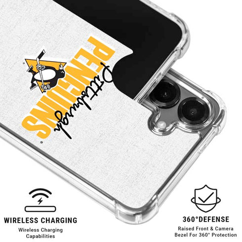 NHL Pittsburgh Penguins Script Galaxy S26 Clear Case