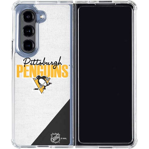 NHL Pittsburgh Penguins Script Galaxy Z Fold5 5G Clear Case