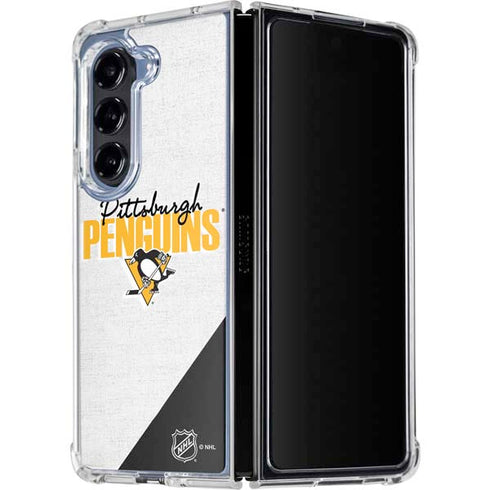 NHL Pittsburgh Penguins Script Galaxy Z Fold5 5G Clear Case