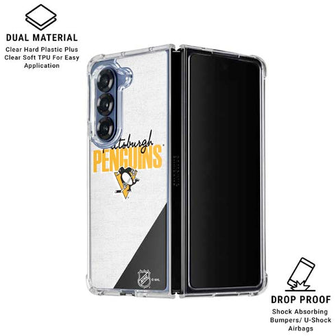 NHL Pittsburgh Penguins Script Galaxy Z Fold6 Clear Case