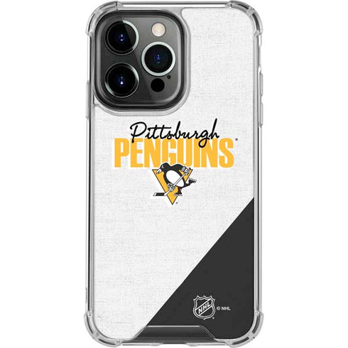 NHL Pittsburgh Penguins Script iPhone 16 Pro Max Clear Case