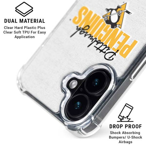 NHL Pittsburgh Penguins Script iPhone 17 Clear Case