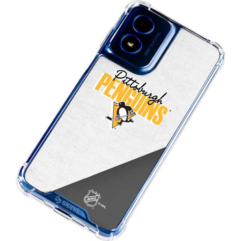 NHL Pittsburgh Penguins Script Moto G 5G (2024) Clear Case