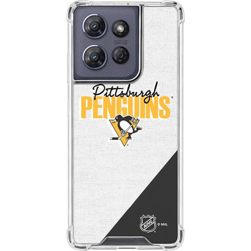 NHL Pittsburgh Penguins Script Moto G Play 5G (2025) Clear Case