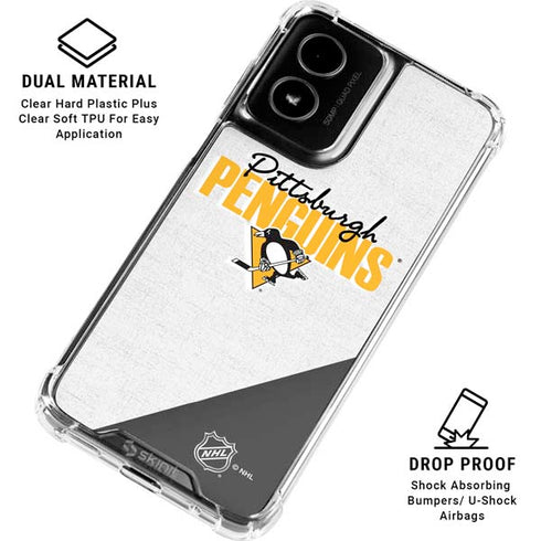 NHL Pittsburgh Penguins Script Moto G Power 5G (2024) Clear Case