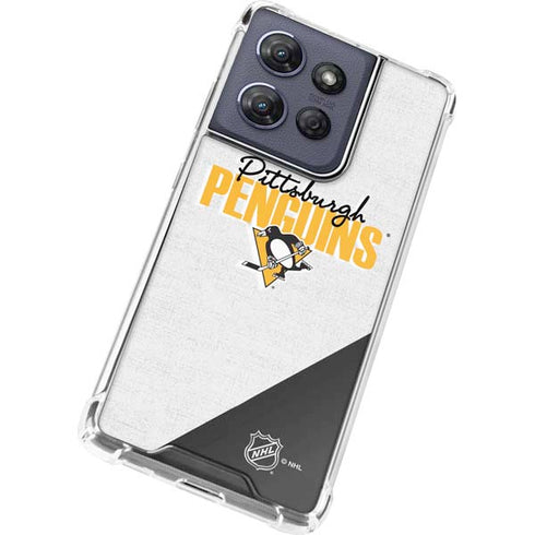 NHL Pittsburgh Penguins Script Moto G Stylus 5G (2025) Clear Case