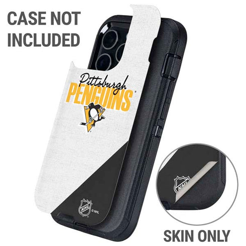 NHL Pittsburgh Penguins Script Otterbox Defender iPhone Skin