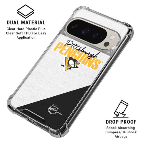 NHL Pittsburgh Penguins Script Pixel 9/9 Pro Clear Case