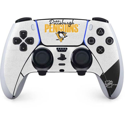 NHL Pittsburgh Penguins Script PS5 DualSense Edge Pro Controller Skin