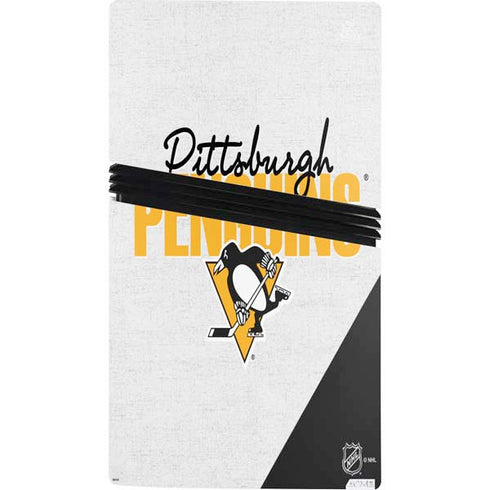 NHL Pittsburgh Penguins Script PS5 Pro Console Skin