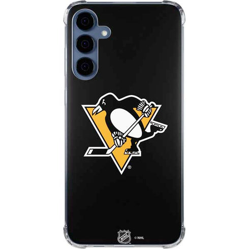 NHL Pittsburgh Penguins Solid Background Galaxy A35 5G Clear Case
