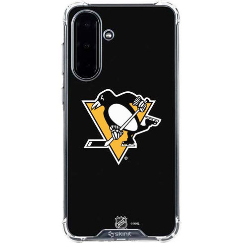 NHL Pittsburgh Penguins Solid Background Galaxy A36 5G Clear Case
