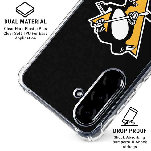 NHL Pittsburgh Penguins Solid Background Galaxy A36 5G Clear Case