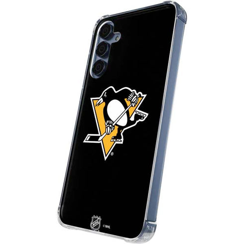 NHL Pittsburgh Penguins Solid Background Galaxy A55 5G Clear Case
