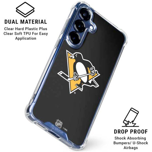 NHL Pittsburgh Penguins Solid Background Galaxy S25 Clear Case