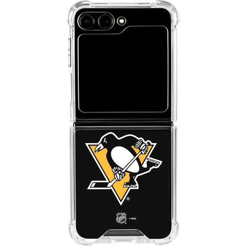 NHL Pittsburgh Penguins Solid Background Galaxy Z Flip6 Clear Case