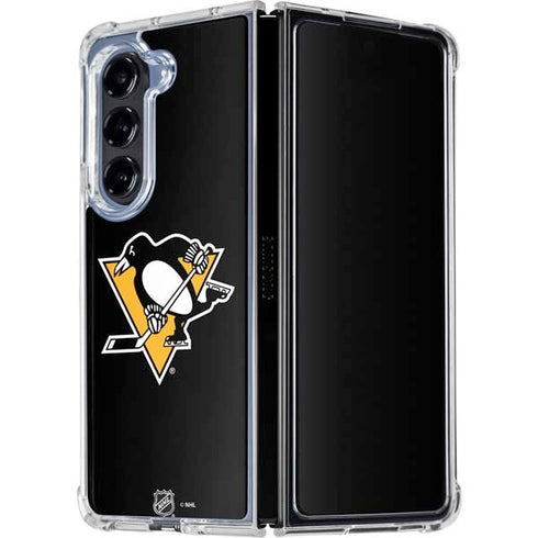 NHL Pittsburgh Penguins Solid Background Galaxy Z Fold5 5G Clear Case