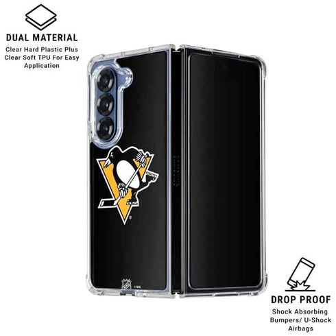 NHL Pittsburgh Penguins Solid Background Galaxy Z Fold6 Clear Case