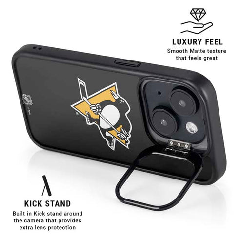 NHL Pittsburgh Penguins Solid Background iPhone 14 Plus Kickstand Case