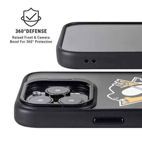 NHL Pittsburgh Penguins Solid Background iPhone 15 Pro Kickstand Case