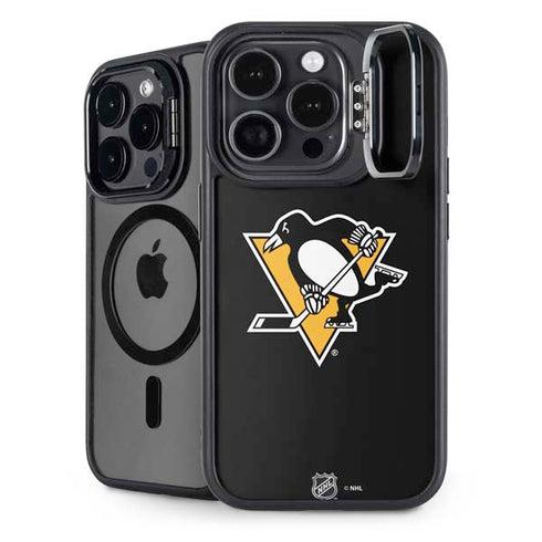 NHL Pittsburgh Penguins Solid Background iPhone 15 Pro Max Kickstand Case