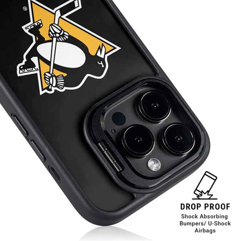 NHL Pittsburgh Penguins Solid Background iPhone 15 Pro Max Kickstand Case