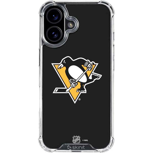 NHL Pittsburgh Penguins Solid Background iPhone 16 Clear Case
