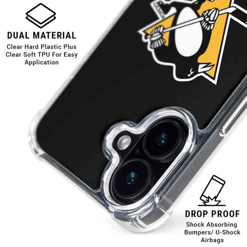NHL Pittsburgh Penguins Solid Background iPhone 16 Clear Case