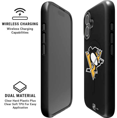 NHL Pittsburgh Penguins Solid Background iPhone 16 Magsafe Impact Case