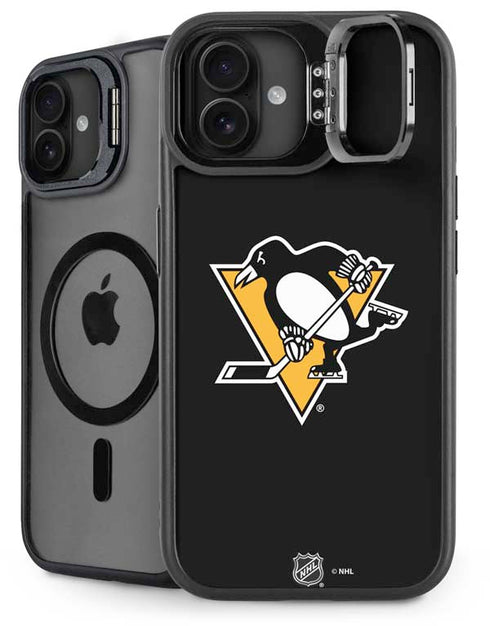 NHL Pittsburgh Penguins Solid Background iPhone 16 Plus Kickstand Case