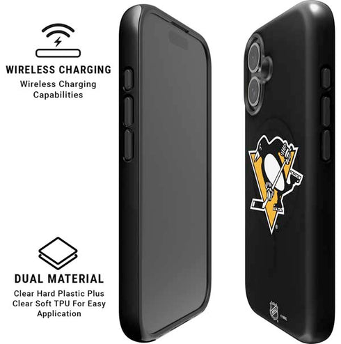 NHL Pittsburgh Penguins Solid Background iPhone 16 Plus Magsafe Impact Case