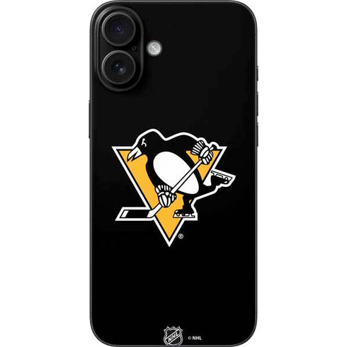 NHL Pittsburgh Penguins Solid Background iPhone 16 Plus Skin