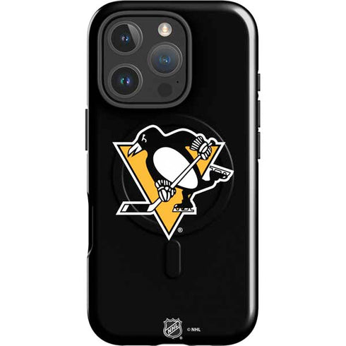 NHL Pittsburgh Penguins Solid Background iPhone 16 Pro Magsafe Impact Case