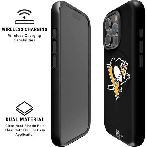 NHL Pittsburgh Penguins Solid Background iPhone 16 Pro Magsafe Impact Case