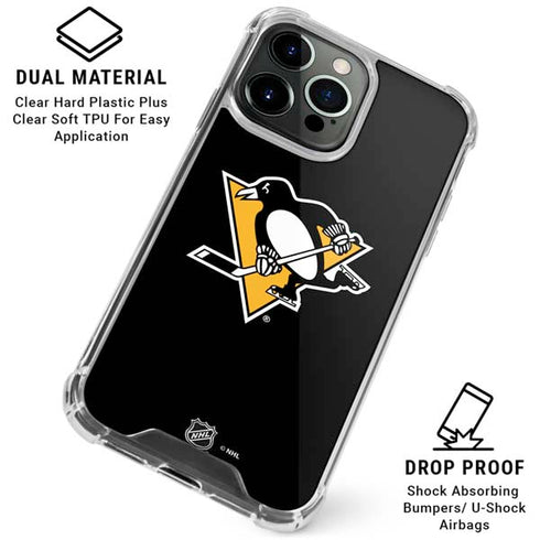 NHL Pittsburgh Penguins Solid Background iPhone 16 Pro Max Clear Case